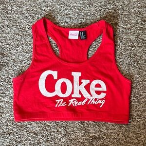 Coke Logo Sports Bra Crop Top